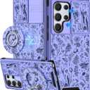 Buleens for Samsung Galaxy S25 Ultra Case - with Ring Stand & Camera Cover Aesthetic Cute Designed for Women Girls Kawaii Flowers Floral Girly for Samsung S25 Ultra Phone Case Compatible with Magsafe