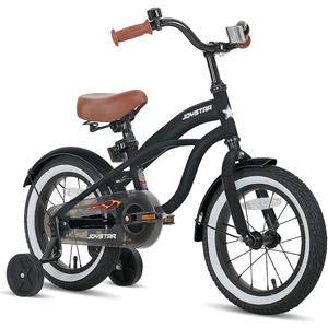 JOYSTAR 12 14 16 Inch Kids Cruiser Bike for Ages 2-7 Years Old Girls & Boys, Children's Bicycle with Training Wheels, Coaster Brake, Fenders & Adjustable Seat (Black)
