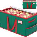 Christmas Ornament Storage Box with Adjustable Dividers Green Ornament Storage Container with 8 Tray 128 Individual Compartments Large Christmas Ornament Storage for Christmas Decorations