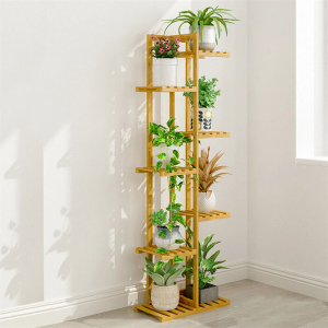 Plant Stand for Indoor Plants Multiple, 7 Tier 8 Potted Bamboo Plant Stand, Plant Shelf Holder Rack Tall Plant Stand for Living Room Patio Garden Corner Balcony by Easoger (Wood Color)