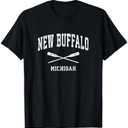 New Buffalo Michigan Vintage Nautical Paddles Sports Oars T-Shirt L