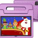 Tablet for Kids 10.1 inch Android 14, 8GB+64GB(TF 1TB) 6000mAh Kids Tablet WiFi6 Parental Control,Face Unlock, 1280 * 800 HD Screen (Purple)