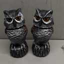 Hausse 2 Pack Fake Owl Decoy to Scare Birds Away, 11.2 inch Wagging Head Plastic Owl Scarecrow Bird Deterrents, Owls Statue Nature Enemy Horned Pest Repellent for Outdoor Garden Yard