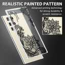 S25 Ultra Phone Case for Samsung S25 Ultra 5G Case Clear Cute Slim Thin for Women Soft Flexible Silicone TPU Cover for Samsung Galaxy S25 Ultra Case Shockproof with Lace Mandala-Flower (Black)