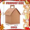 24Pcs Christmas Gingerbread House Kit, DIY Christmas Gift Treat Boxes Bulk, Candy Gingerbread Gifts Boxes Party Favors for Xmas Holiday Party Treat Cookie Goodie Snack Packaging