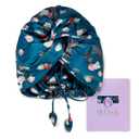 OLESILK Silk Bonnet for Sleeping Women: 100% Mulberry 22 Momme Silk, Adjustable Fit for Night Hair Care, No Frizz for Curls, Royalblue (One Size, Pattern 6)