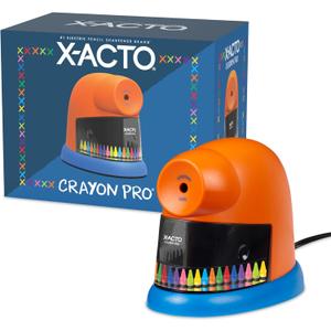 X-ACTO Crayon Pro Electric Sharpener, SafeStart Automatic Motor, Great for Home or School Use (1 Count (Pack of 1))