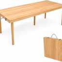 Folding Wooden Picnic Table, All-in-One Storage Box Design Portable Solid Wood Low Profile Table for Indoor Home, Outdoor Camping, Beach and Patio