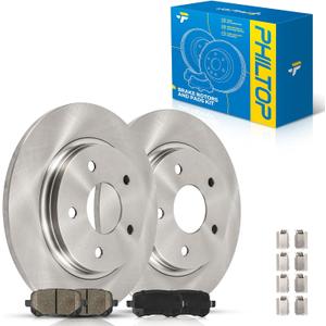 PHILTOP Rear Brake Pads and Rotors kit Fit for Chrysler Town & Country 2008-2012, Dodge Grand Caravan 2008-2012, Dodge Journey 2009-2012, 12” Rear Brakes Rotors Automotive Replacement Brake kits