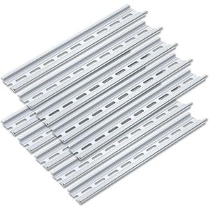 10 Pieces 1 Meter Aluminum DIN Rail, Top Hat Slotted DIN Rails with RoHS for Professionals and DIY Cut Length | Hardware Components Mounting - 1 Meter Long, 35mm Wide, 7.5mm High