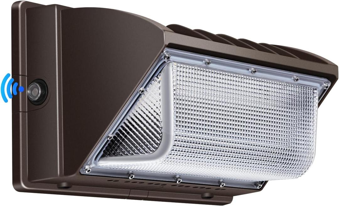 Juyace 150W LED Wall Pack Light with Dusk to Dawn Photocell, 5000K Outdoor Security Flood Light, IP65 Waterproof 110-277V, Energy Efficient Barn Warehouse Garage Building Exterior Lighting Fixture