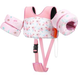 HeySplash Toddler Swim Vest, Toddler Floaties Fit 13-30/22-44 Lbs,Kids Swim Jacket with Adjustable Strap, Arm Floaties Water Wing Arm Band for Children Learn to Swim, Puddle Sea Beach Jumper Boy Girl (B-6-15kg Whale)