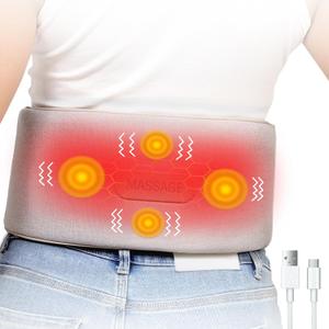 Cordless Heating Pad for Back, Vibration Waist Massager, Portable Waist Belt Massager with Auto Shut Off for Lower, Back, Lumbar Relief Stress,3 Heat Levels, Birthday Gifts for Women (Beige)