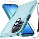 RMOCR Case for Samsung Galaxy A17 5G Phone Cover with Screen Protector+Camera Lens Cover,Military Grade Heavy Duty Shockproof PhoneCase with Wrist Lanyard Strap for Sam A17,Mint Green