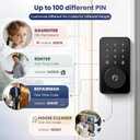 Keyless Entry Door Lock with Keypad, Biquole Smart Deadbolt Lock for Front Door with 2 Keys, Electronic Digital Keypad Deadbolt, Auto-Locking | One-time Codes | Easy Installation | IP53 Waterproof, Glossy Black 