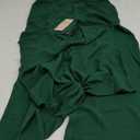 PRETTYGARDEN Ladies Spring Fashion 2 Piece Set Plain Strappy Cropped Tops Flowy Long Pant Loose Fit Soft Workout Sets(Solid Dark Green, Medium)