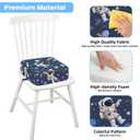 Toddler Booster Seat for Table Kitchen Chair, Astronaut | Kids Booster Seat with Non-Slip Bottom and Adjustable Straps for Dining 4" Detachable Washable Portable Travel Cushion
