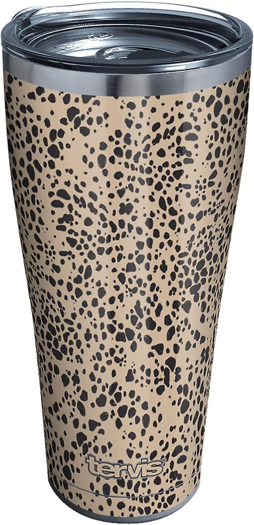 Tervis Sleek Cheetah Triple Walled Insulated Tumbler Travel Cup Keeps Drinks Cold & Hot, 30oz Legacy, Stainless Steel
