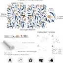 HAOKHOME Peel and Stick Wallpaper Boho Floral White/Navy/Tan Bathroom Wall Paper Stick on Contact Paper 17.3in x 32.8ft