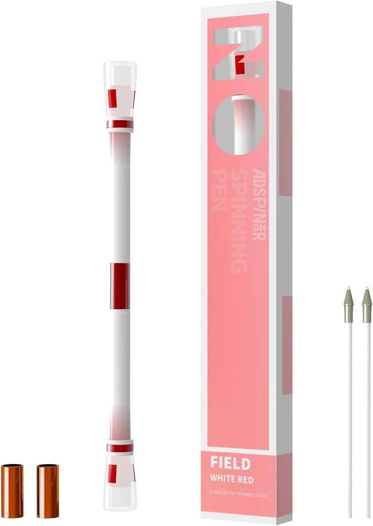 Spinning Pen - Gradient Field White-Red, Rolling Finger Rotating Pen for Beginners, Gaming Trick Pen Mod, Smooth Rolling Trick Pen Ideal for Learning Pen Spinning, Stress Relief for Teens