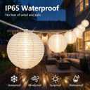 25FT White Lantern String Lights,10 Nylon Hanging Lantern Decor with G40 LED Bulbs, Waterproof Connectable Wedding Lanterns, White Lanterns Decorative Outdoor & Indoor for Bedroom, Patio, Camping