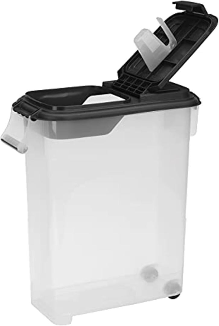Buddeez Airtight Rolling Pet Food Storage Container, 50 Quart, with Scoop, 1 Pack