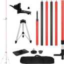 12 Ft+1.7Ft/3.6M+0.6M Professional Laser Level Pole with Tripod with Bag