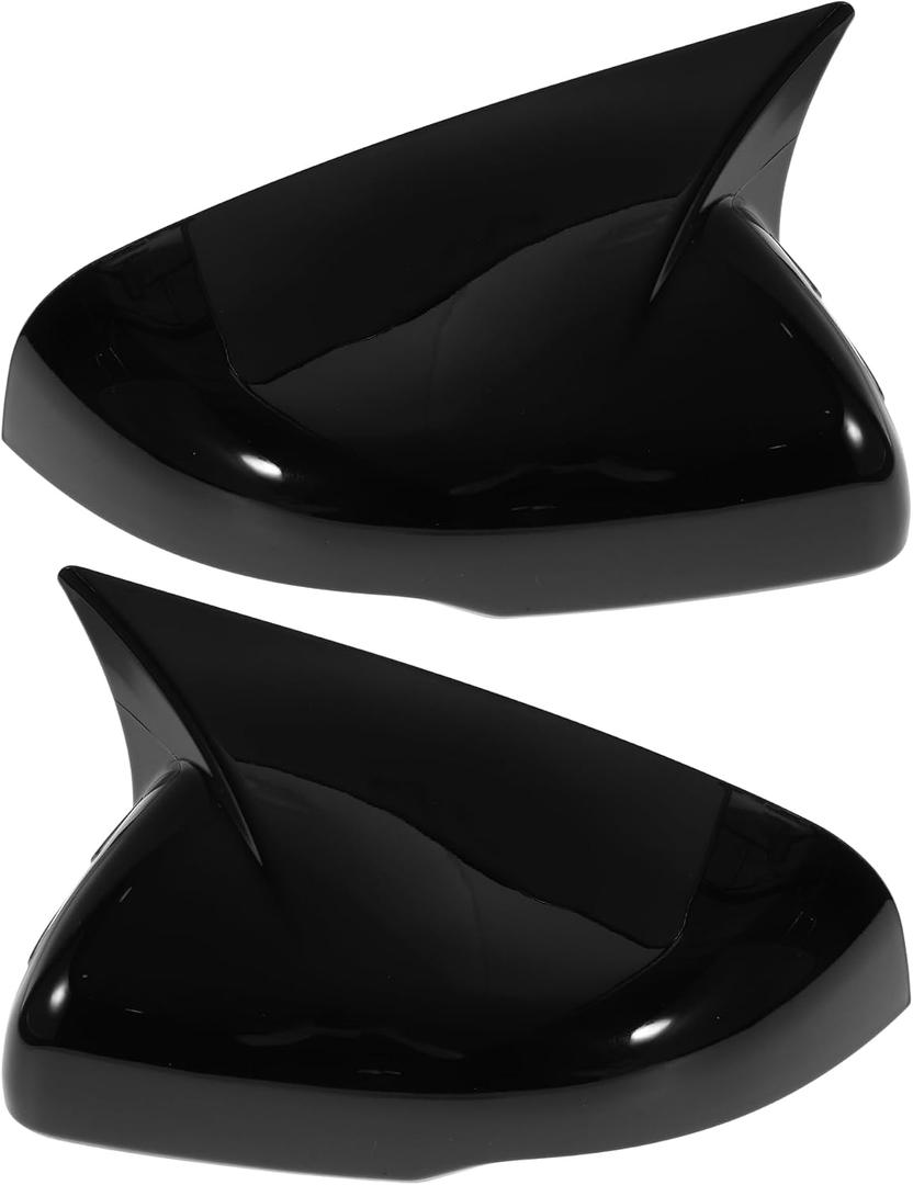 Motoforti 1 Pair ABS Left Right Side Mirror Cover Cap Replacement Gloss Black for Kia Sorento 2021-2025 Ox Horn with Turn Signal Light Mirror Guard Cover