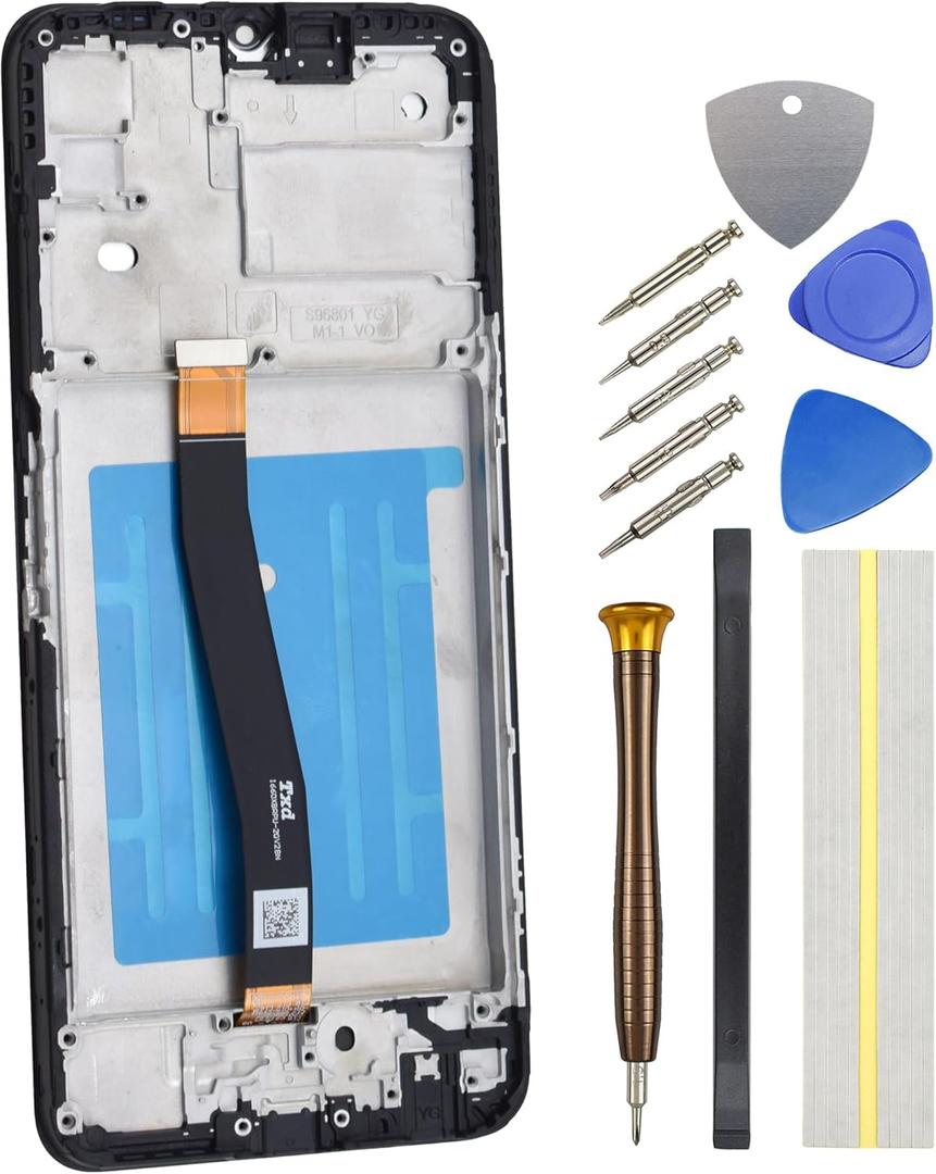 LCD Display with Touch Screen Digitizer Full Complete Screen Replacement and Screen Frame for Samsung Galaxy A22 5G SM-A226B Black 6.6"
