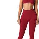 ABOCIW Workout Sets for Women 2 Piece Seamless Halter Sports Bra Scrunch Butt High Waist Leggings Gym Yoga Outfits (Red, S)