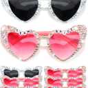6 Pcs Bride Sunglasses Bachelorette Sunglasses Party Favors for Bridesmaids for Wedding Party Bride to Be Gifts (Pink)