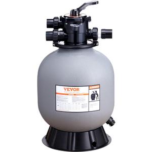 VEVOR Sand Filter, 19-inch, Up to 45 GPM Flow Rate, Above Inground Swimming Pool Sand Filter System with 7-Way Multi-Port Valve, Filter, Backwash, Rinse, Recirculate, Waste, Winter, Closed Functions