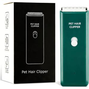 Dog Cat Home Hair Waterproof Clipper Portable Electric USB Rechargeable Pet Grooming Tools Low Noise Shaver Cordless Trimmer for Small and Large Pets (Green)