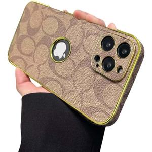 Compatible with iPhone 16 Pro Max Case with Logo View, Luxury Elegant Full Protection Slim Shockproof Leather Case with Camera Lens Protector Phone Cover for iPhone 16 Pro Max Khaki