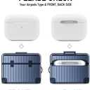 AirPods Pro 2 Case Cover, KOREDA Cute Funny Suitcase Design Hard Case for Airpods Pro 2nd Generation/1st Generation (2023/2022/2019) with Cleaner Kit, Blue