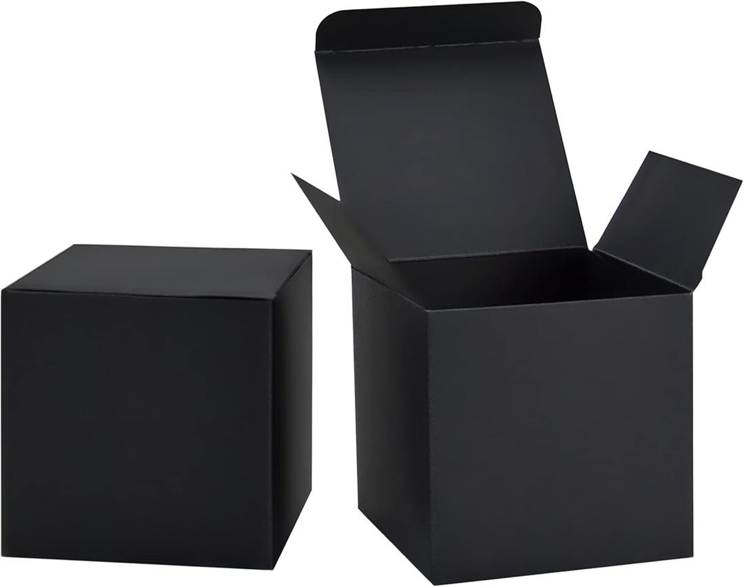 HUAPRINT Black Gift Box,Gift Boxes with Lids 6x6x6inch,24pcs Paper Gift Box Bulk,Gift Boxes for Presents,Birthday,Bridesmaid Proposal,Groomsmen Engagements,Baby Showers,Christmas,Wedding Party Favor,Cupcake,Crafting,Holidays