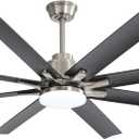 Sofucor 66 Inch Ceiling Fan with Lights Low Profile Black (Silver+Black)
