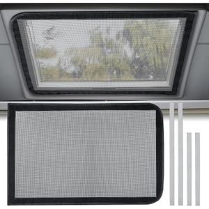 RV Vent Bug Screens, 23 " (L) x 15 " (W) RV Mesh Shade Screen Can Be Used RV Blackout Skylight Cover, Provide Visibility and Ventilation for Camper, Trailer and Van (Black)