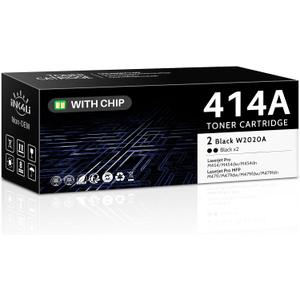 2 Pack 414A Toner Cartridges MFP M479fdw Compatible for HP414A 414X 414 M479fdn M454dn Color LaserJet Pro M479fdw M454dw M455dn M479 M454 Printer Ink High Yield with Chip (Black)