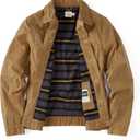 Huckberry Flint and Tinder Men's Flannel-Lined Waxed Trucker Jacket, Water & Weather Resistant Mens Jacket, L