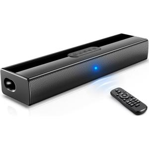Sound Bar, Soundbar for Smart TV,16 Inch Bluetooth TV Speakers with HDMI ARC/Optical/AUX/USB Inputs Surround Sound System for TV/PC/Gaming/Projectors Home Audio Sound Bars with Remote Control