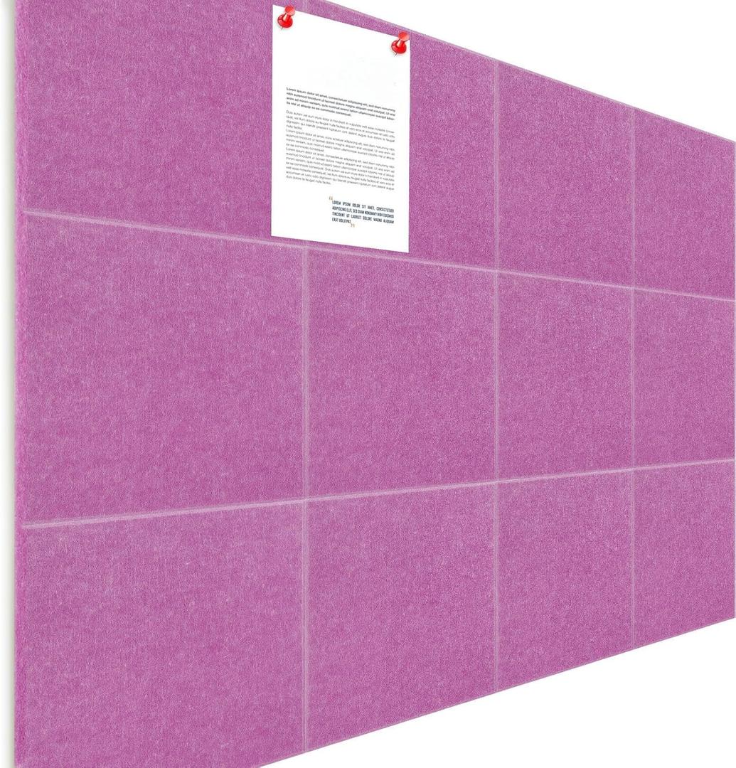 Honoson 12 Pack 47"x35" Large Cork Boards Tiles Alternative Felt Wall Tiles Bulletin Board with Safe Adhesive Cork Board Squares for Walls Organize Home Office Classroom Pin Photo Panels(Purple), No Texture