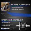 RV 15-Tooth Standard Gear Pack Assembly Compatible with Slide-Out Tubing Slide Arm 2.5" x 2.5"