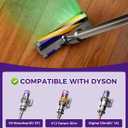 V12 V9 LED Fluffy Soft Roller Cleaner Head for Dyson V12 Detect Slim/V9 Motorbar/Digital Slim Replacement Parts, Hardwood Floor Attachment Dust Detect Green Light, Brush Accessories For Dyson V12 Slim