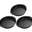Tebery 3 Pack Round Cake Pan Set for Baking, 8 Inch Nonstick Circle Cake Pans with Wide Handle, 3 Pieces Layer Cake Tin Cheesecake Mold for Birthday Wedding