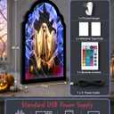 Halloween Ghost Mirror with Led Lights–RGB 4 Colors & Scary Sound