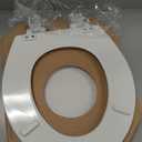 Mayfair Cassel Slow Close Toilet Seat, Easy Clean, Non Slip Premium Wood Seat, Easy Install, Made in USA, Round, White