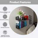 Floating Wall Shelves Metal U Shape Wall Mount Bookshelf CD DVD Storage and Display Shelves, Black Set6