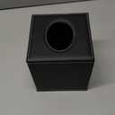 Sumnacon Square Leather Tissue Box Cover - Stylish Cube Tissue Box Holder with Magnetic Bottom, Decorative PU Tissue Box for Vanity Dresser Night Stand Table Countertop Home Office Car, Black