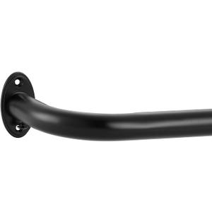 Room Darking Curtain Rod, 28-148 Inch Adjustable Window Curtain Rods Wrap Around 1inch Diameter Single Splicing Curtain Rod, Matte Black